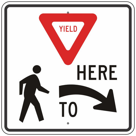 Yield To Pedestrians And Bikes Sign - Claim Your 10% Discount