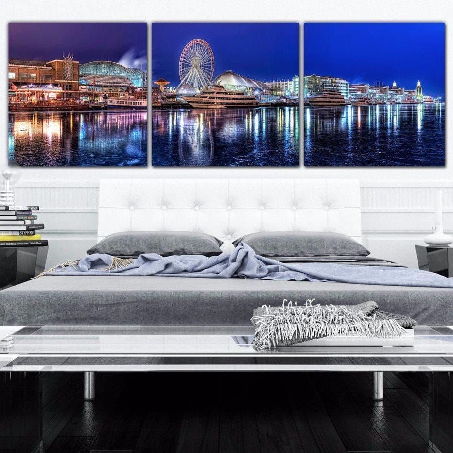 Chicago Navy Pier Canvas Wall Art Holy Cow Canvas