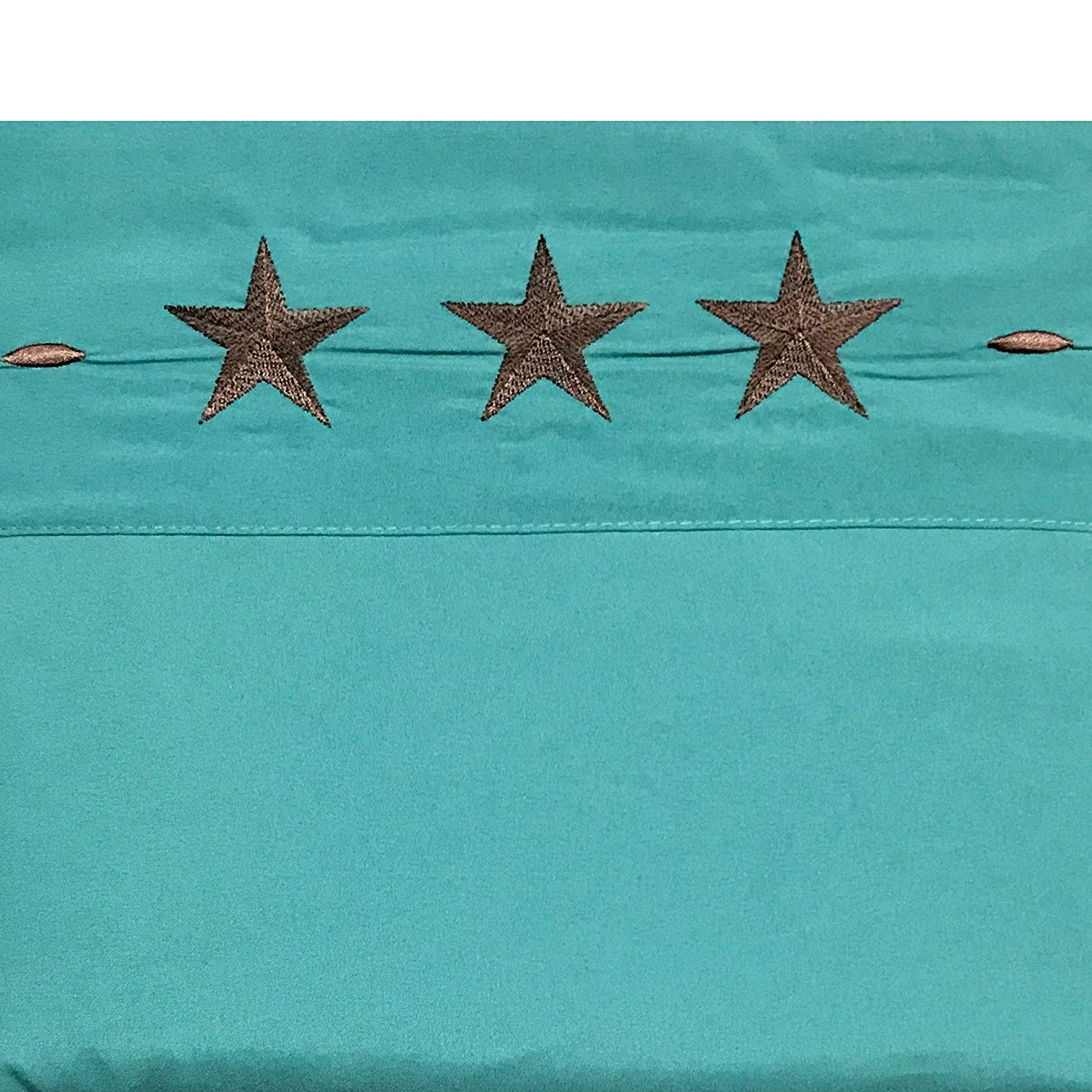 Turquoise Western Texas Star Embroidery Bed Sheet Set Western Peak