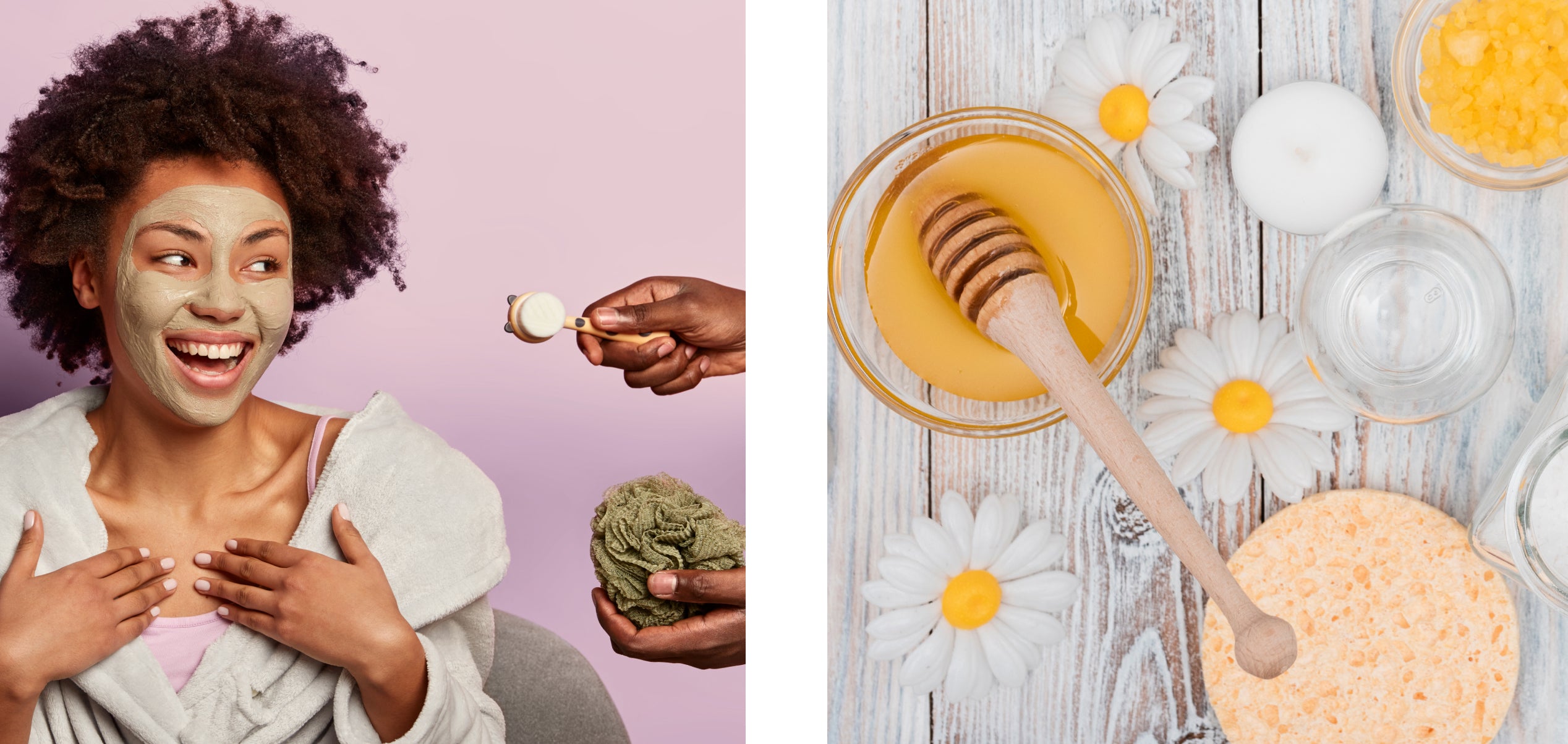 woman with a natural manuka honey face mask