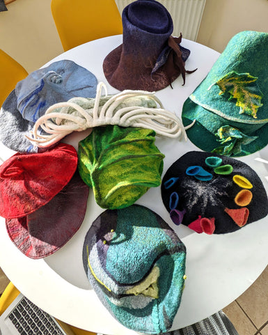 These 11 Felted Hats will be in the next FeltHappiness Shop Update.