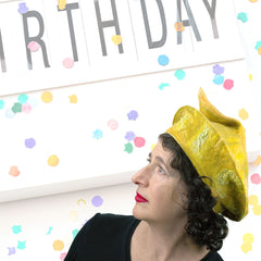All Felted Hats, including this Yellow Fishtail Beret are 31% off - Birthday Sale