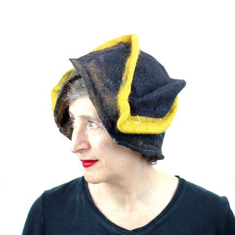 A Black -n- Gold Hat inspired by the Pittsburgh Bridges