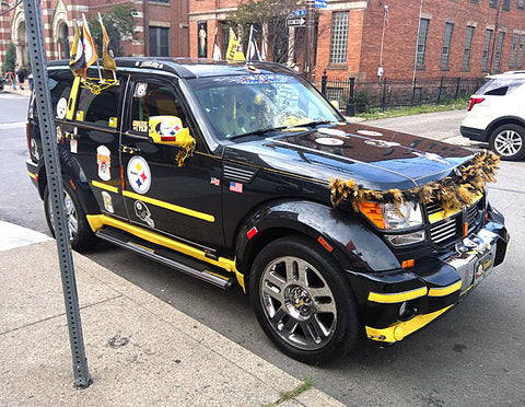 Black n Gold SUV seen in the Strip District in Pittsburgh