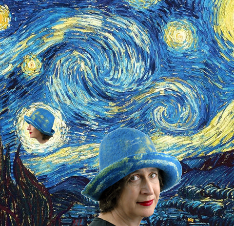 Brimmed Hat with van Gogh's Starry Night