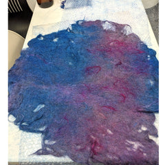 Large-scale textile piece made of dyed human hair. A classmate's work.