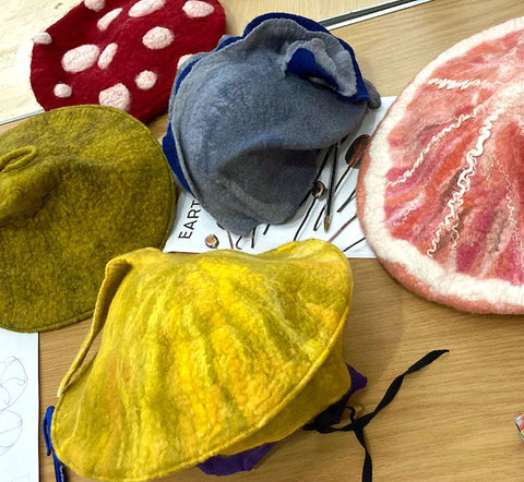 Selection of wet felted berets