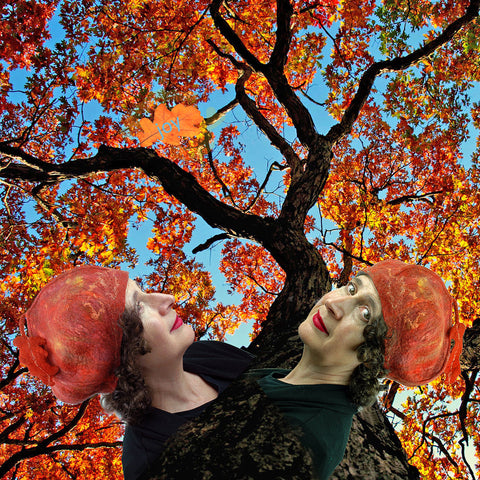 Finding Joy - Orange Beret with Autumn Tree