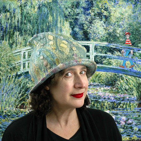 Impressionist Cloche in Monet's GIverny with Waldo/Wally