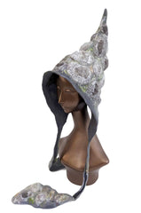 Wet Felted Pixie Hood inspired by the Stone Walls of Ireland