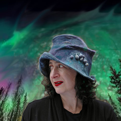 Northern Lights Collage with Jewel Toned Fedora that is Adopted.