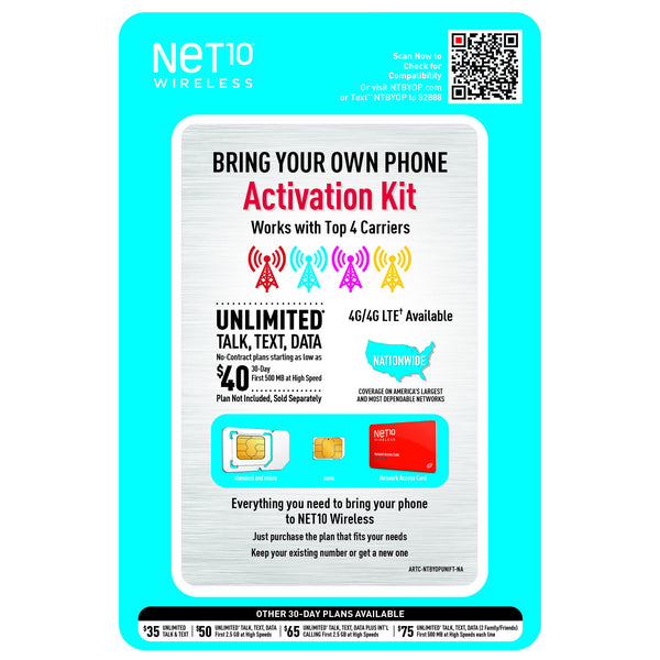 Net10 Universal Bring Your Own Phone Kit - shopcelldeals