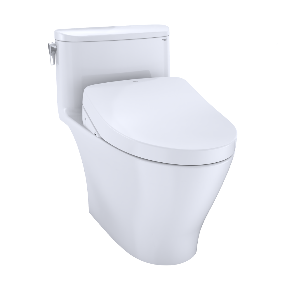 Toto MW6423056CEFGA#01 WASHLET®+ Nexus® One-Piece Elongated 1.28 GPF Toilet  with Auto Flush S550e Contemporary Bidet Seat - Cotton White