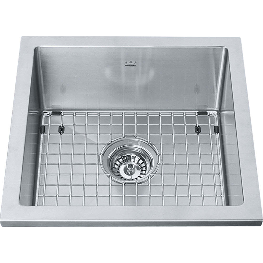 Kindred KCS21SR 8 10BG 1 Bowl Semi Recess Drop In Sink With Bottom Gri   DS50d618a7 Edeb 4251 994d 68fe4042c91c 