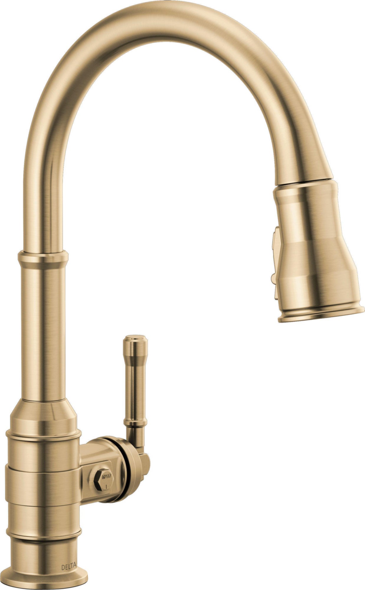 Single Handle Pull-Down Kitchen Faucet in Champagne Bronze 9190-CZ-DST