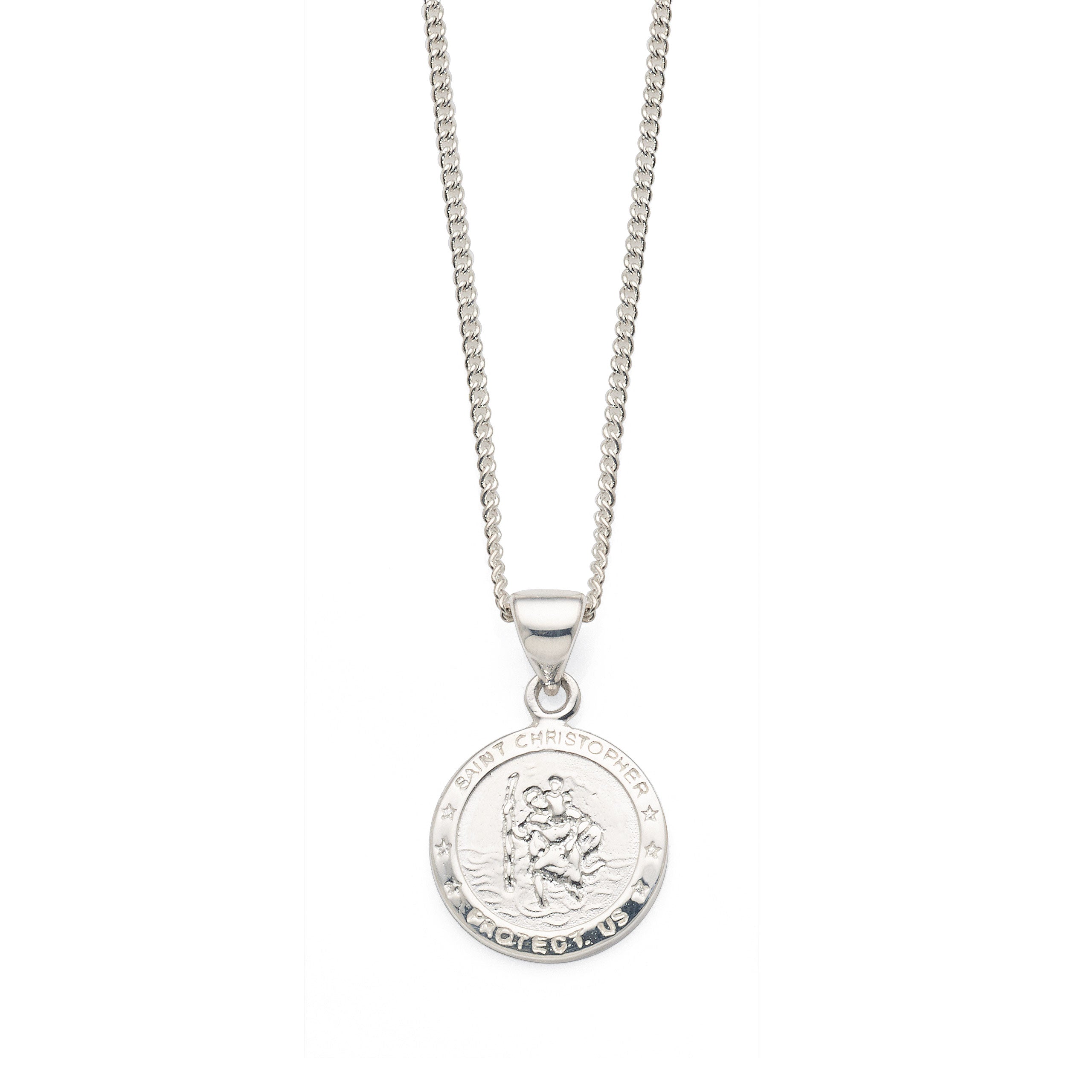 Antique Finish Sterling Silver 22mm St Christopher Pendant With Optional  Engraving and Chain