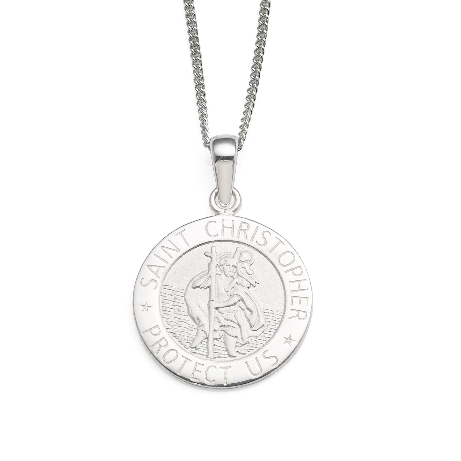 St Christopher Necklace - Pendant Necklace In Oval Ladies
