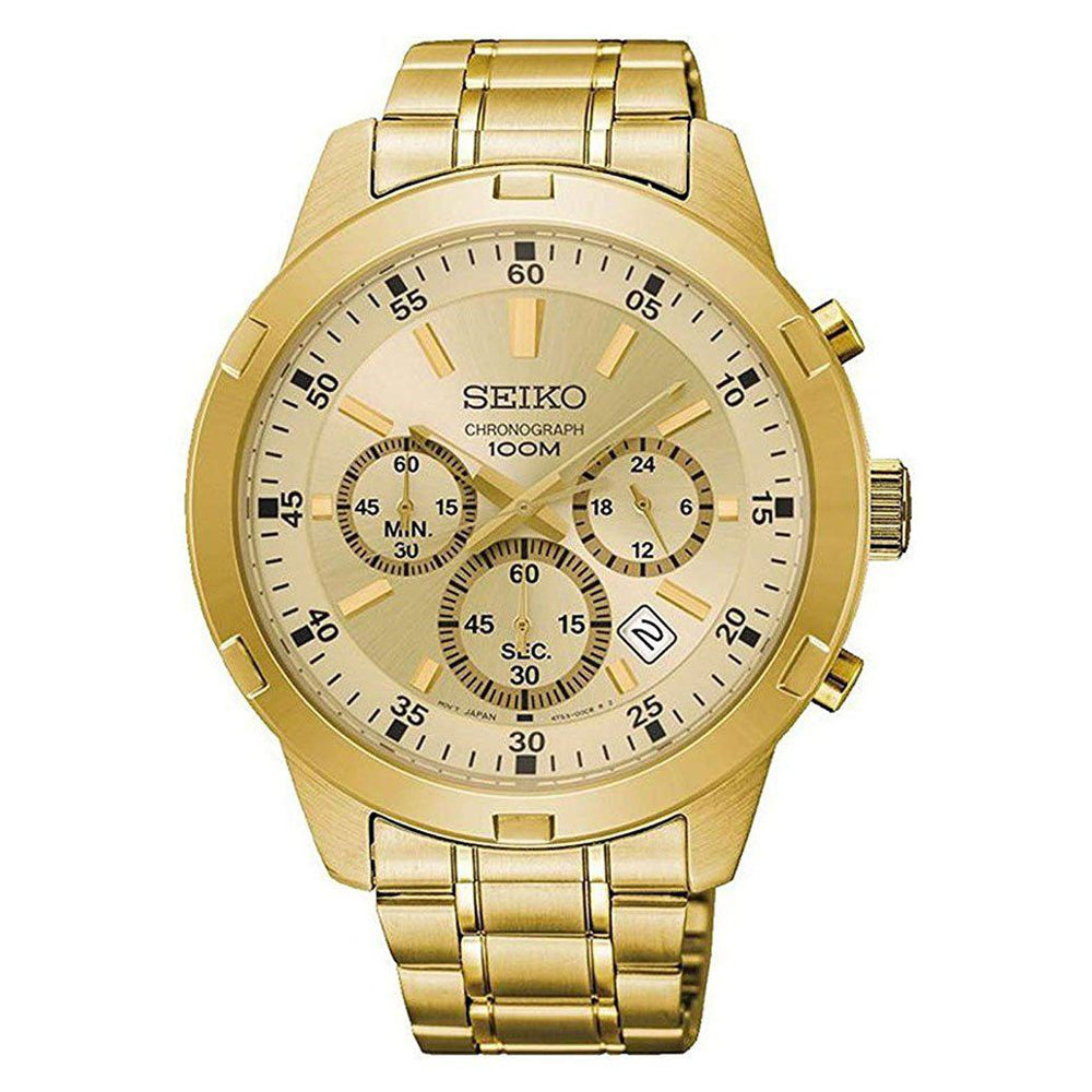 Seiko Gold-Tone Chronograph Watch SKS610P