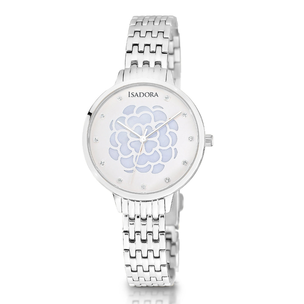 Andorra by Isadora Rose Floral Case with Rosetone Fine Mesh Bracelet W –  The Gem Centre