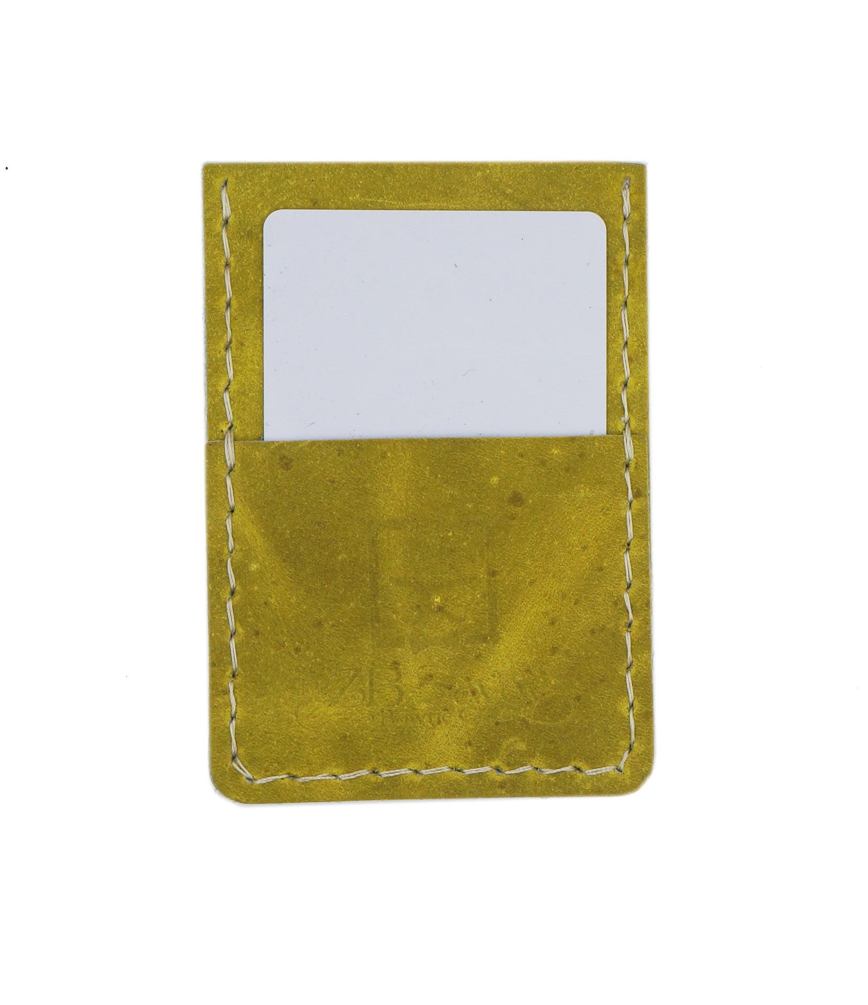 Yellow Leather Slim Card Carrier and Business Card Holder (Vertical)