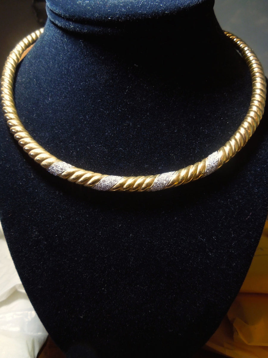 Vintage 14K Gold Snake Chain with Carabiner Clasp, 17” Long