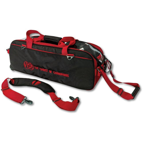 Vise 3 Ball Clear Top Roller/Tote Black/Red