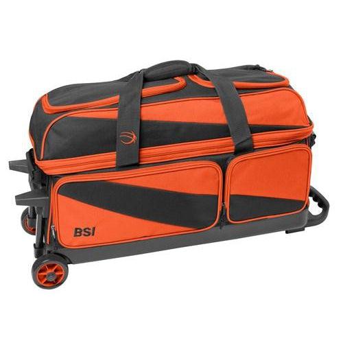 BSI 3 Ball Roller Bowling Bag- Black/Orange