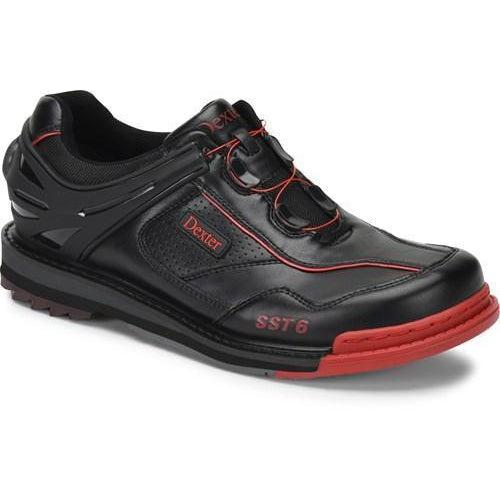 red and black bowling shoes