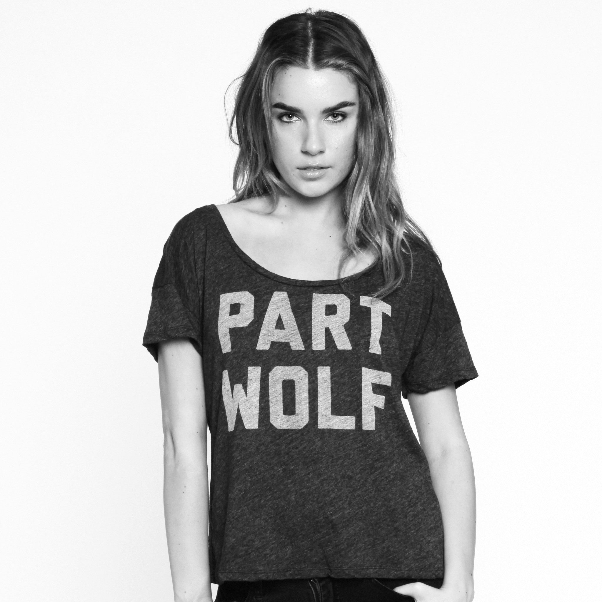 Women's Part Wolf T-Shirt in Charcoal Tri-Blend Gray – Buy Me Brunch