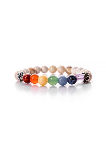 Gemstone bracelet with Howlite and 7 Chakras Stones