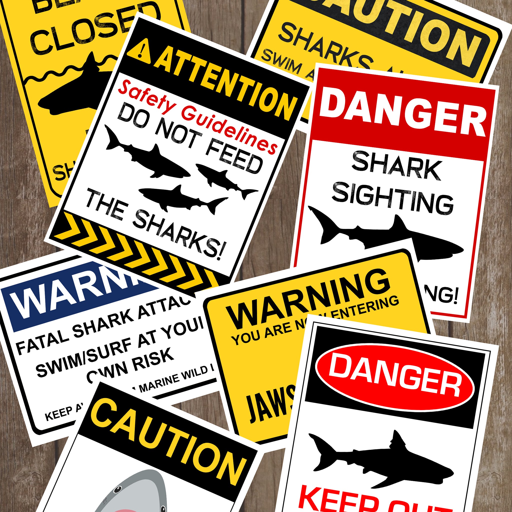 Printable Shark Warning Signs - Printable World Holiday