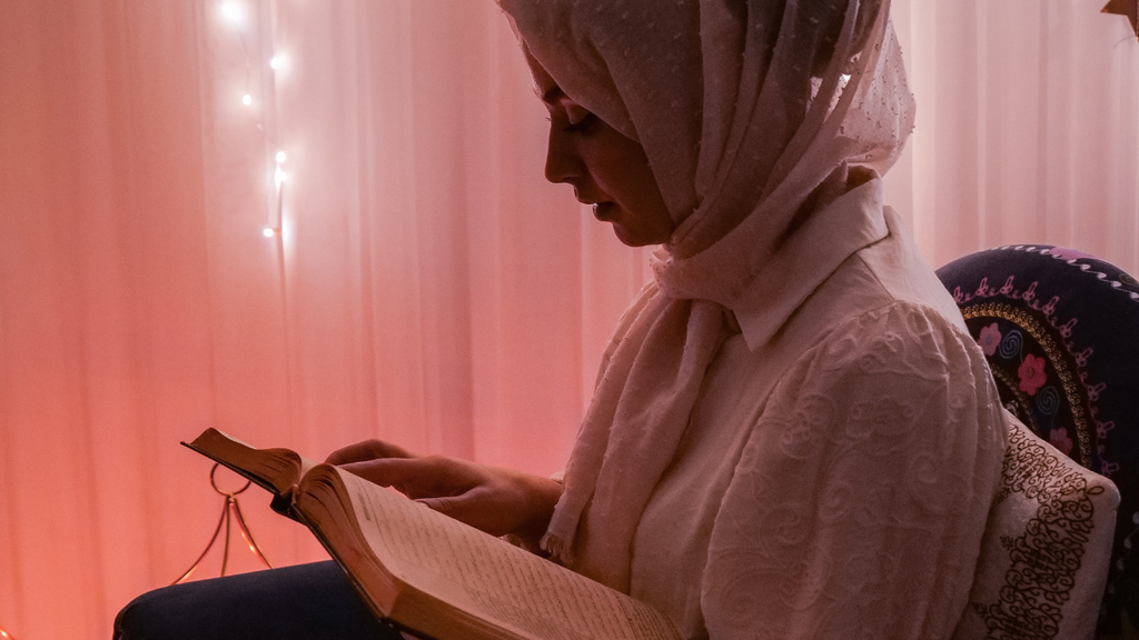 Muslim Woman Reading Quran