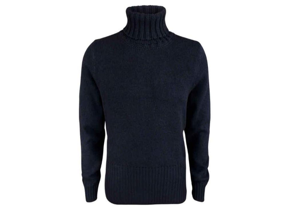 Warm yak wool sweater for men with a roll neck