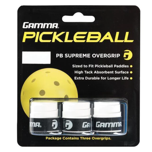 Gamma Pickleball Supreme Overgrips3 Pack - White
