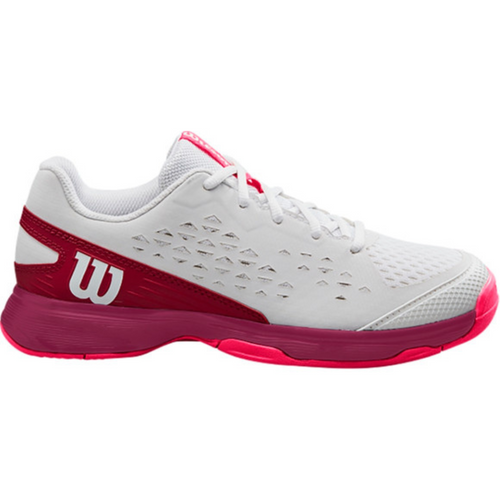 Wilson Rush Pro 4.0 Junior Tennis Shoes - White/Beet Red