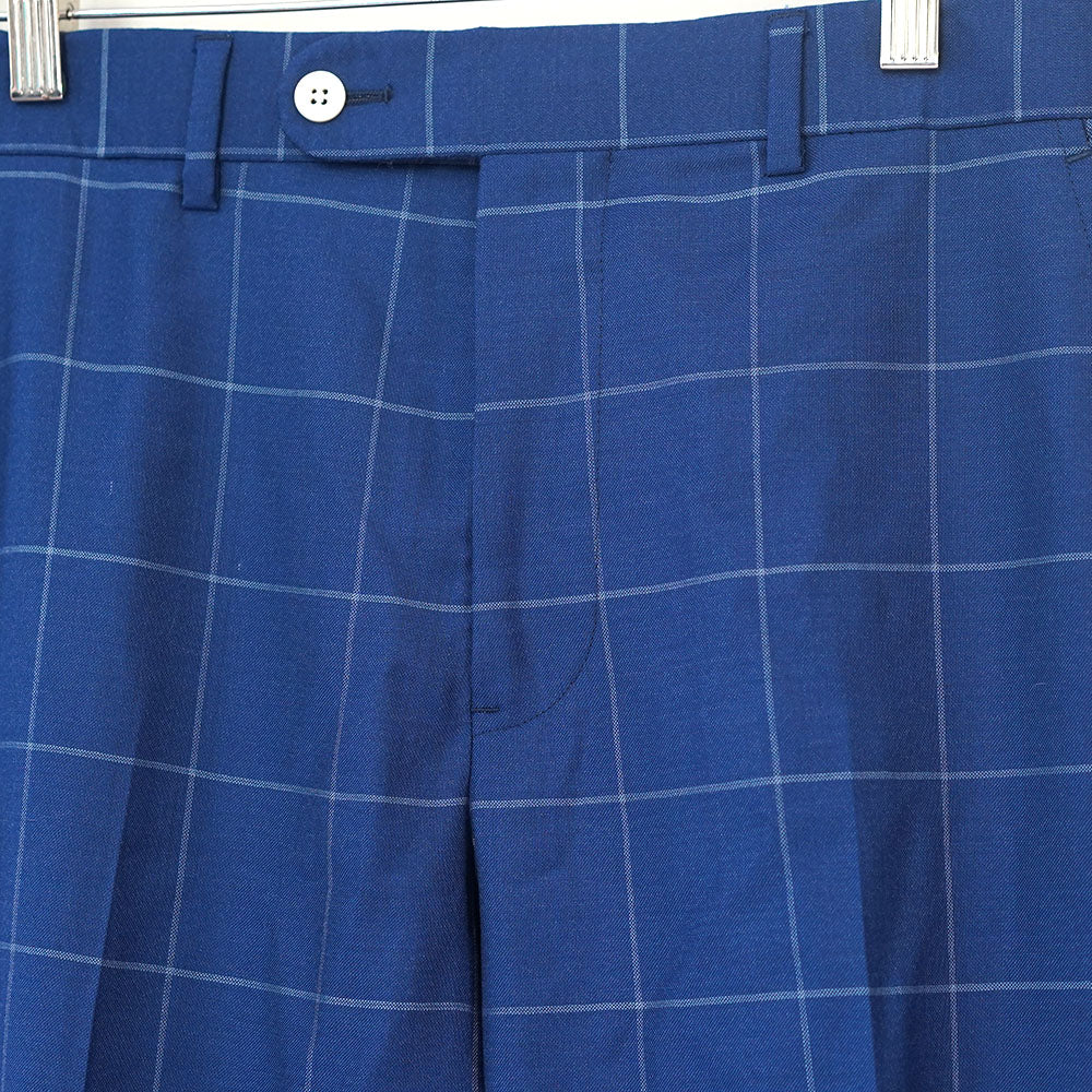 Sample Sale: Rudy Trouser in Blue Loro Piana Windowpane Sz 34