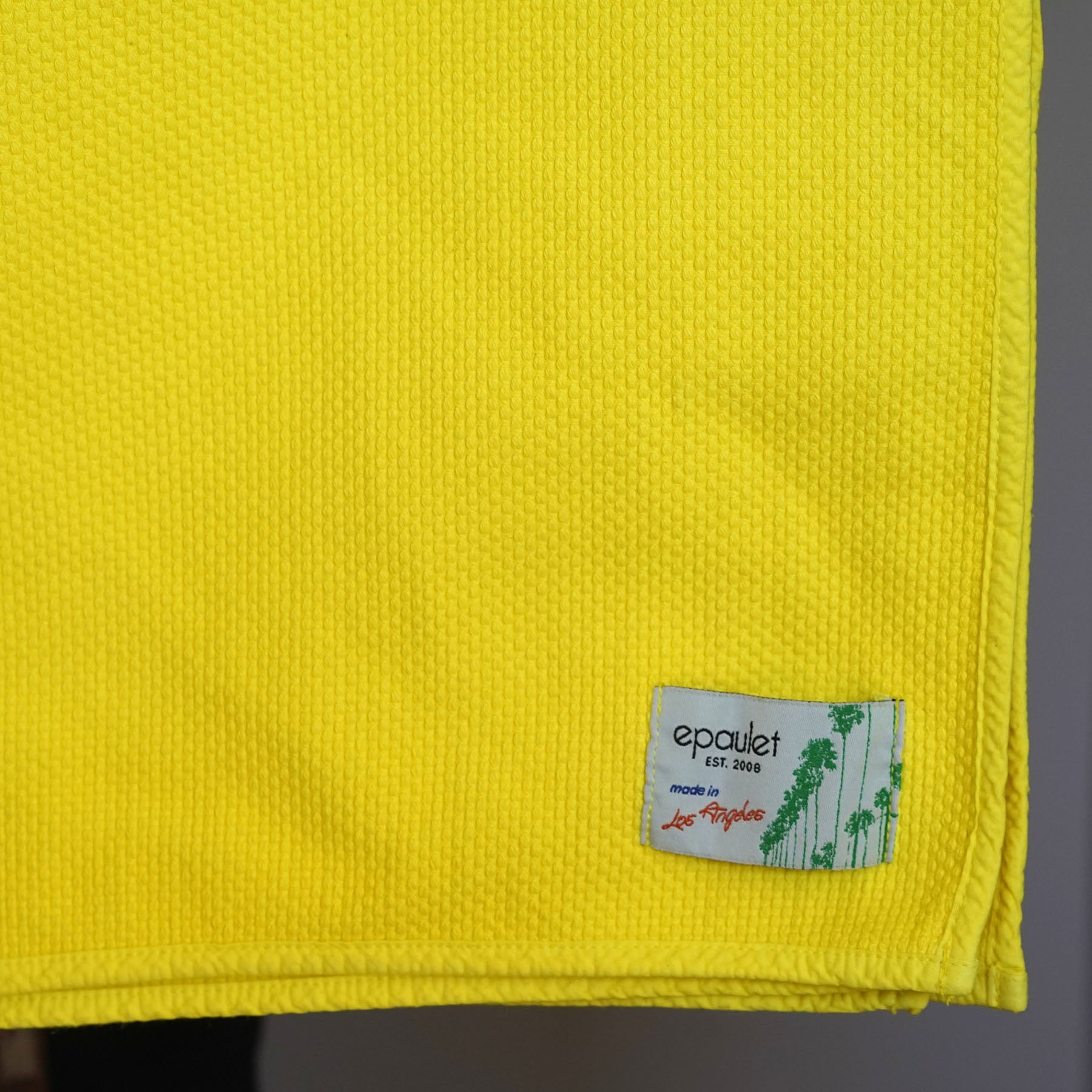 Sashiko Throw Blanket Highlighter Yellow