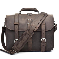 The Gustav Messenger Bag | Large Capacity Vintage Leather Messenger Ba