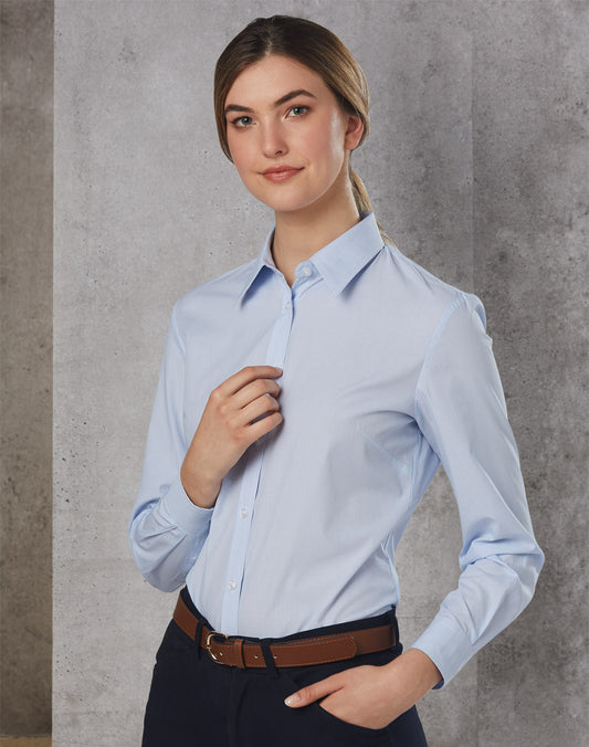 Winning Spirit Women's Pin Stripe 3/4 Sleeve Shirt (M8223) – Uniform  Wholesalers