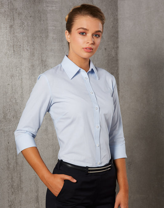 Winning Spirit Women's Pin Stripe 3/4 Sleeve Shirt (M8223) – Uniform  Wholesalers