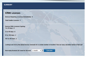 Lizenzrechner für KRMC -Cloud -Administratoren