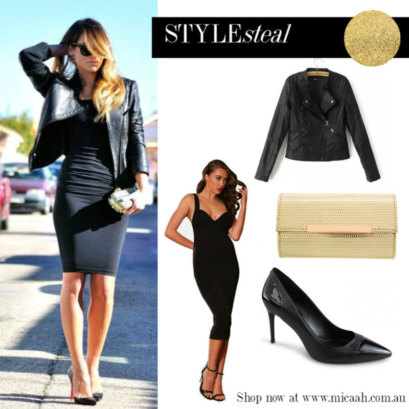 Ways to wear a LBD - Biker Jacket Edgy Look