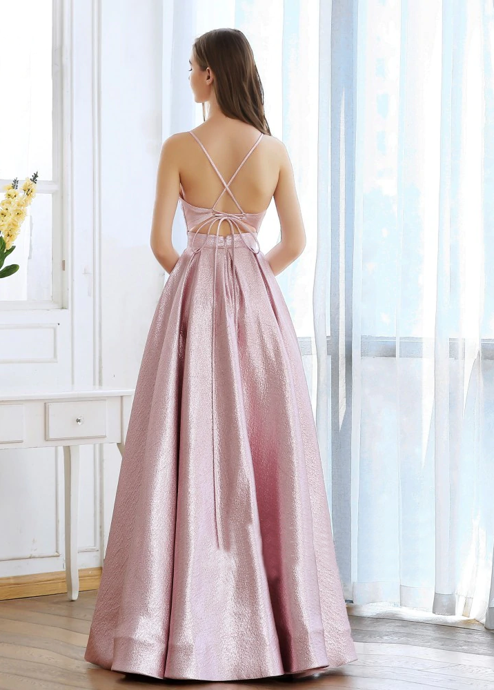 Radha Formal Gown - Metallic Blush