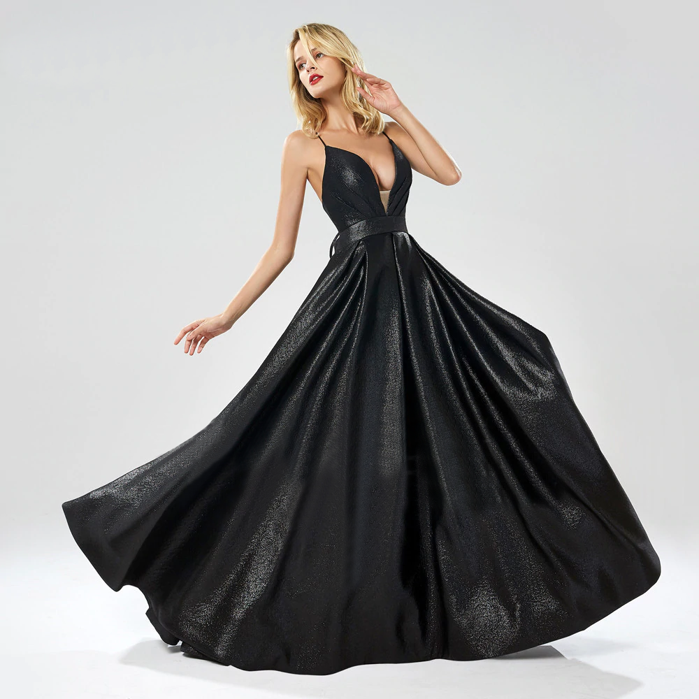 Radha Formal Gown - Metallic Black