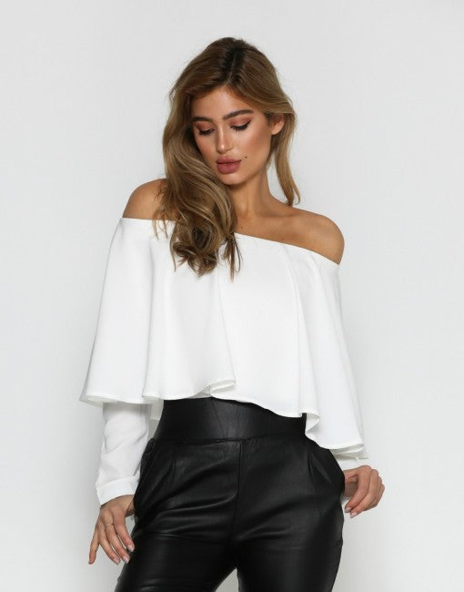 Tricia Off Shoulder Ivory Top