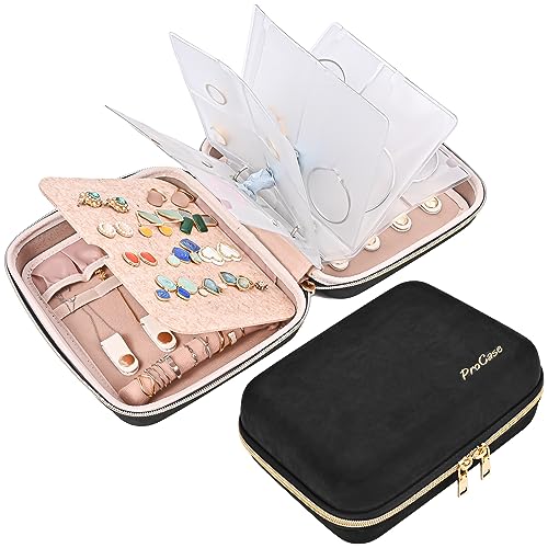 Procase Travel Jewelry Case Organizer Bag, Soft Padded Double Layer Jewelry  Carr
