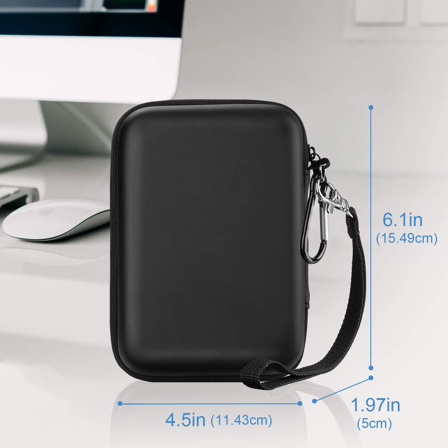  ProCase Hard Travel Electronic Organizer Case for MacBook Power  Adapter Chargers Cables Power Bank Apple Magic Mouse Apple Pencil USB Flash  Disk SD Card Small Portable Accessories Bag -L, Black 