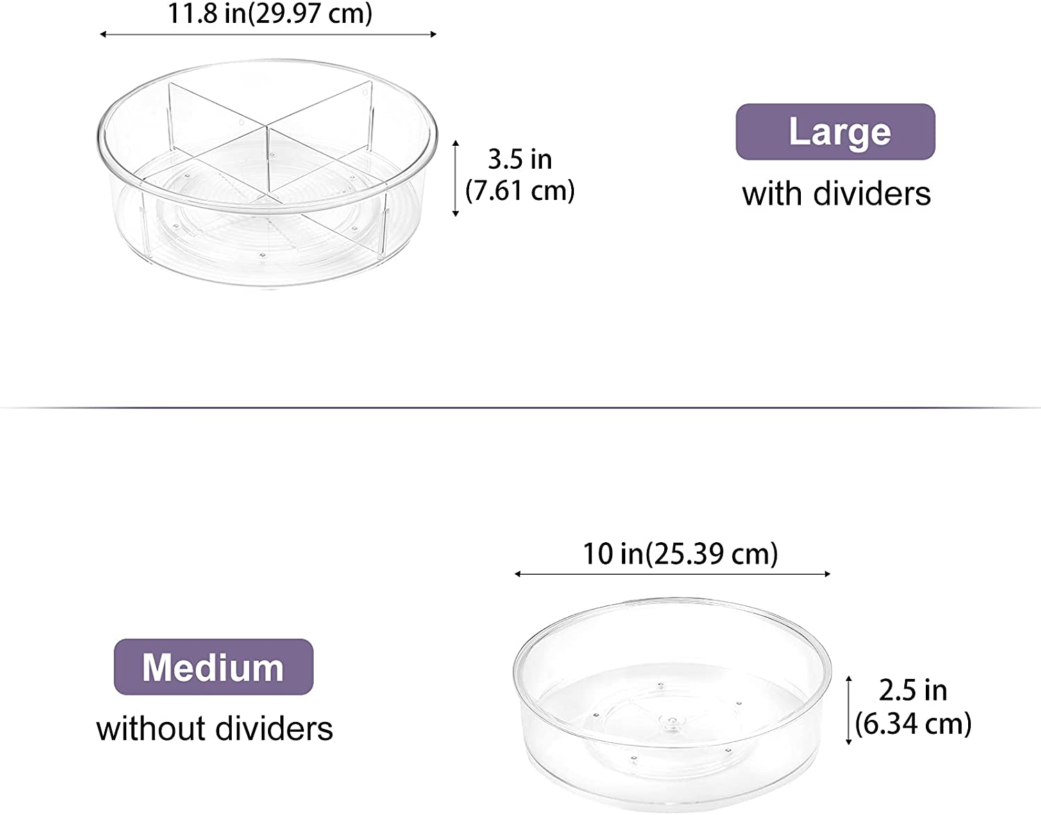 2 Pack Puricon Clear Lazy Susan Turntable Organizer (12 Inch & 10) Bundle  with 2 Pack Fresh Food Containers for Fridge, Kitchen Fruit Storage  Accessories Vegetable Keeper Produce Saver - Yahoo Shopping