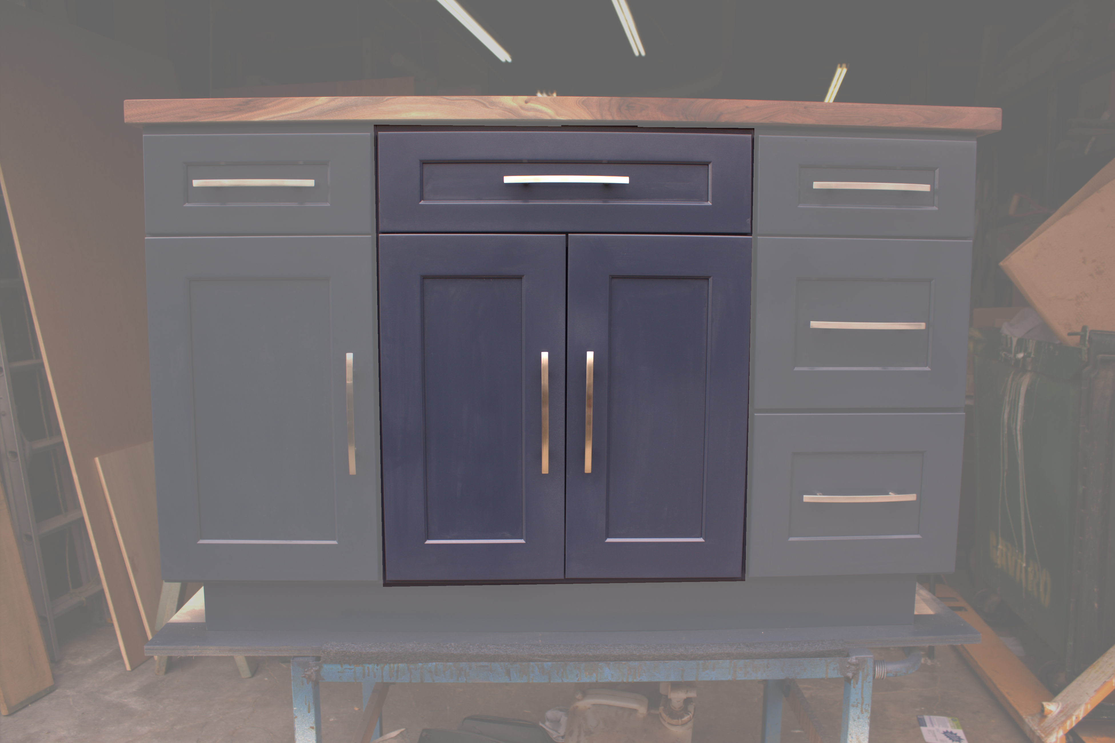 Single drawer / Double Door (Hardware not included) for Navy Blue Kitchen Island