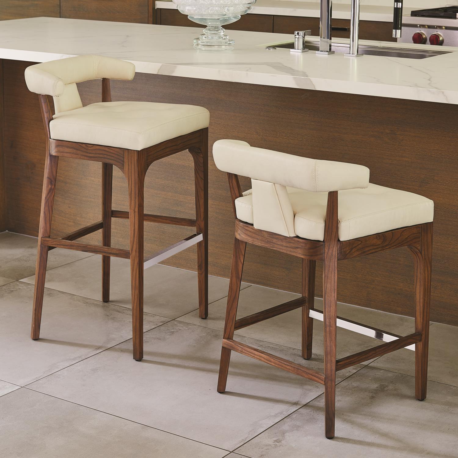 bar stools ivory leather